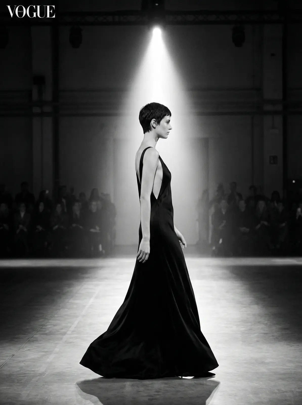 云开全站ly体育平台 极简黑色晚装秀场瞬间